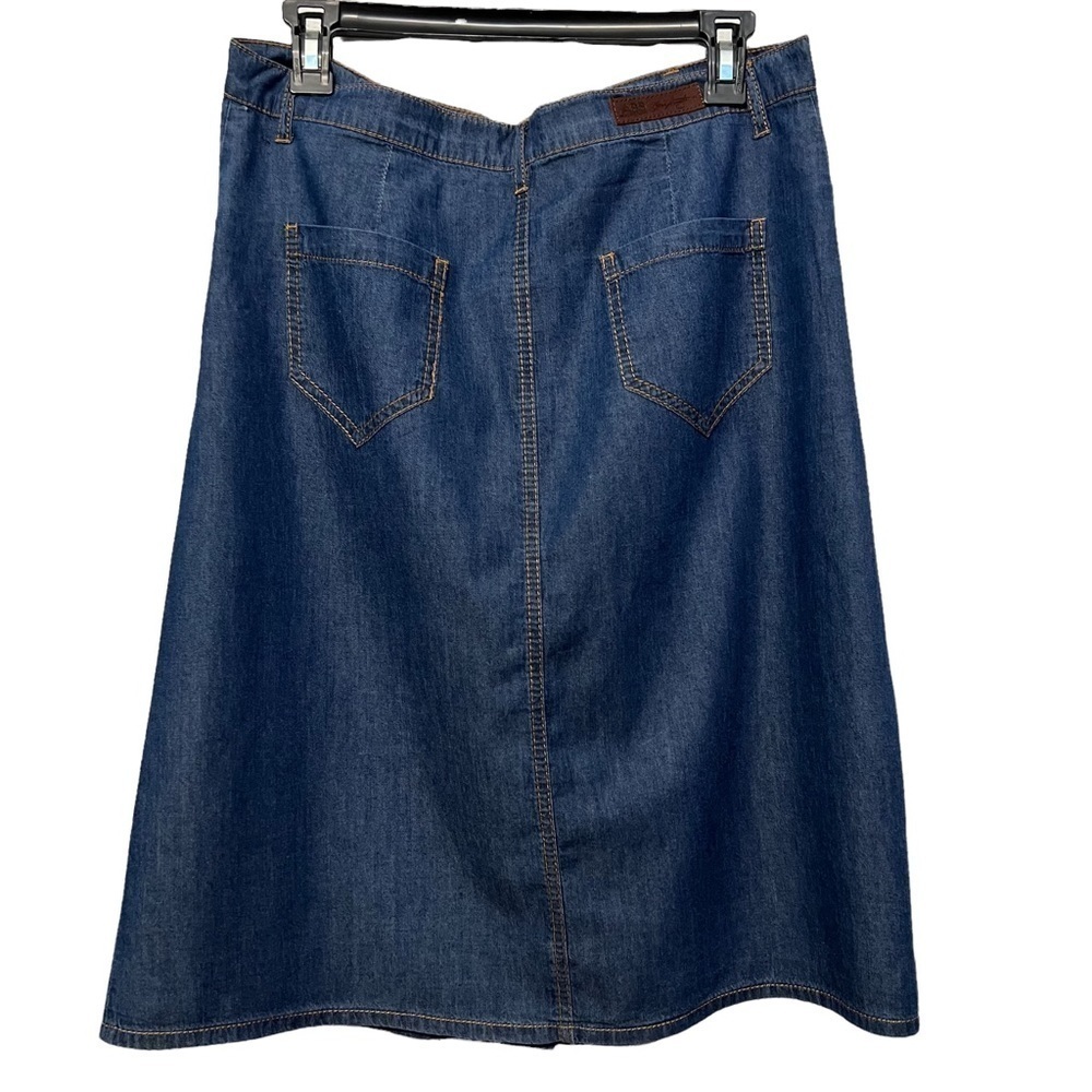 ABS ALLEN SCHWARTZ *NWT* 100% COTTON A-LINE DENIM BUTTON DOWN SKIRT SIZE 29 - Picture 4 of 16